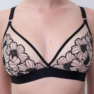 Chantelle Pulp Lush Triangle bra in black and pink