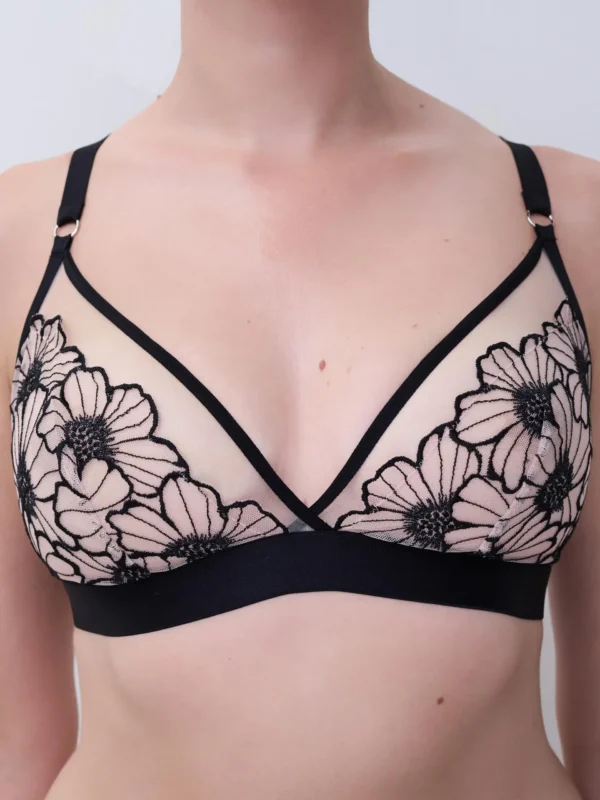 Chantelle Pulp Lush Triangle bra in black and pink