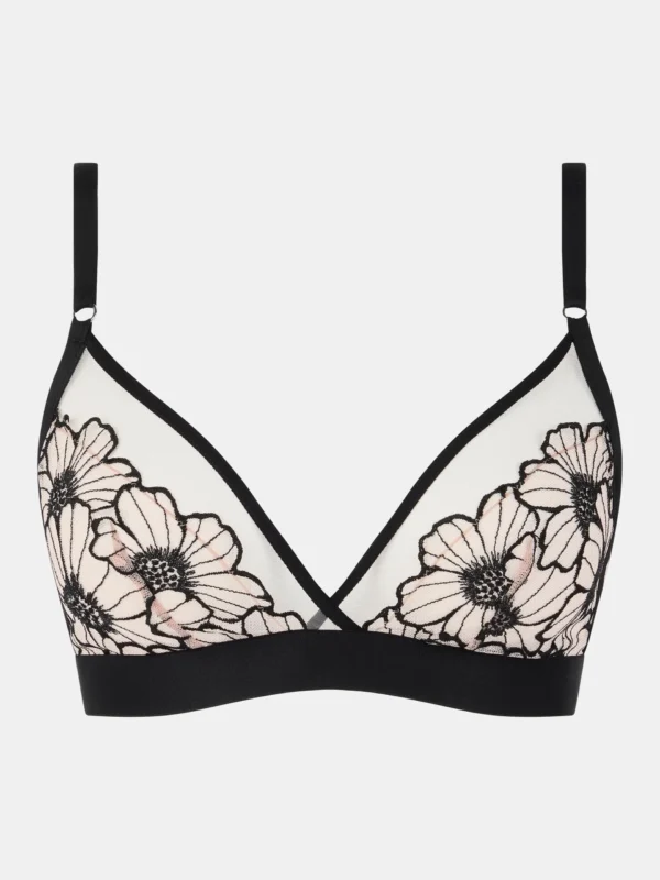 Chantelle Pulp Lush Triangle bra in black and pink