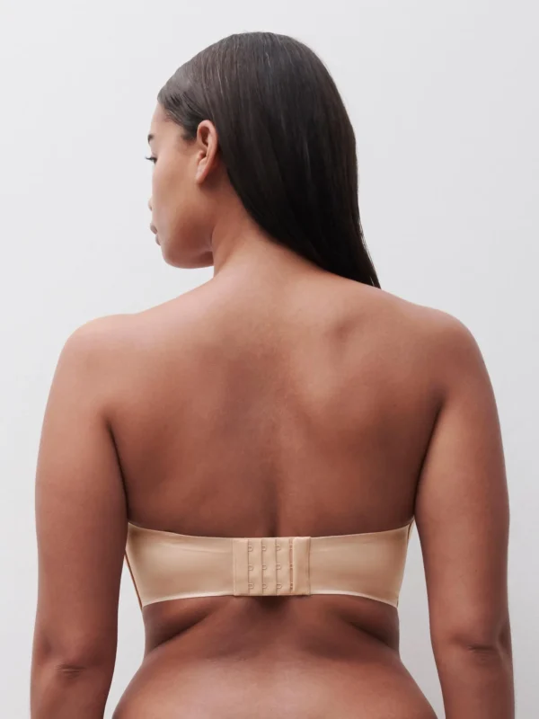 essentiall strapless bra in golden beige