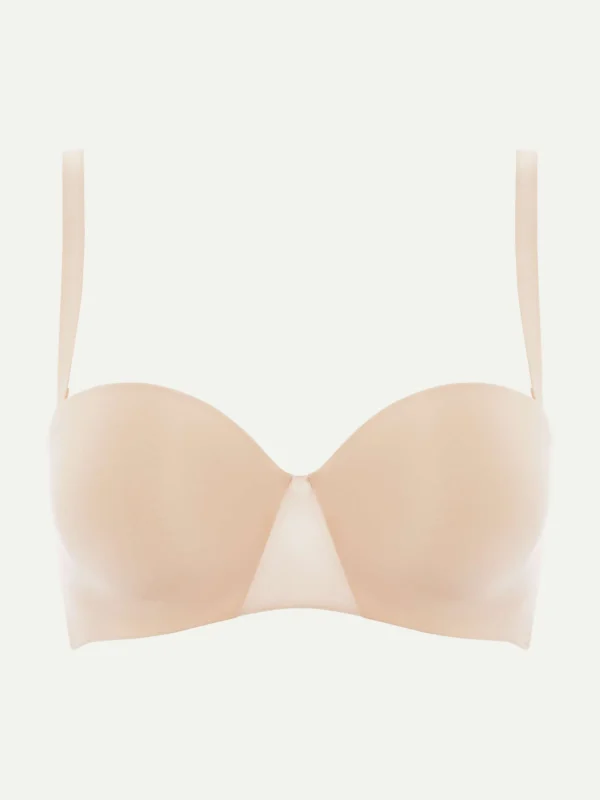 essentiall strapless bra in golden beige